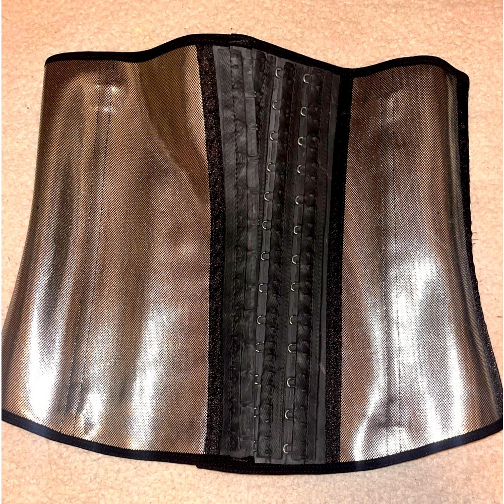 Silver Metallica 3 layer Colombian waist trainers (Cotton, Latex, Lycra).